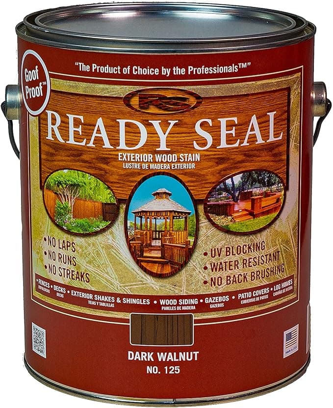 Ready Seal Dark Walnut 1 gallon oil-based wood stain and sealer can